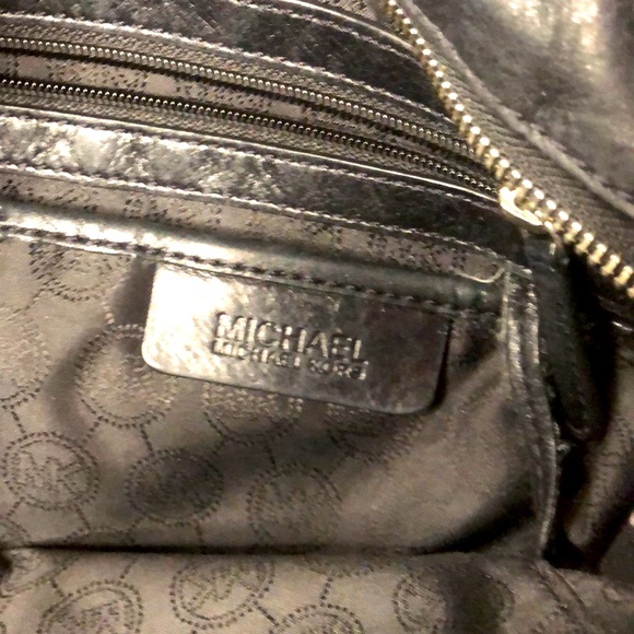 MICHAEL KORS Black Leather Buckle Accents Slim Crossbody Bag silver hardware - Picture 15 of 16